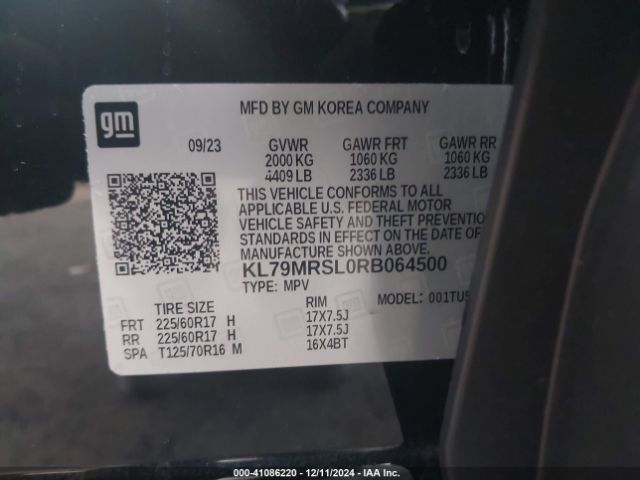 KL79MRSL0RB064500 Chevrolet Trailblazer Awd Lt