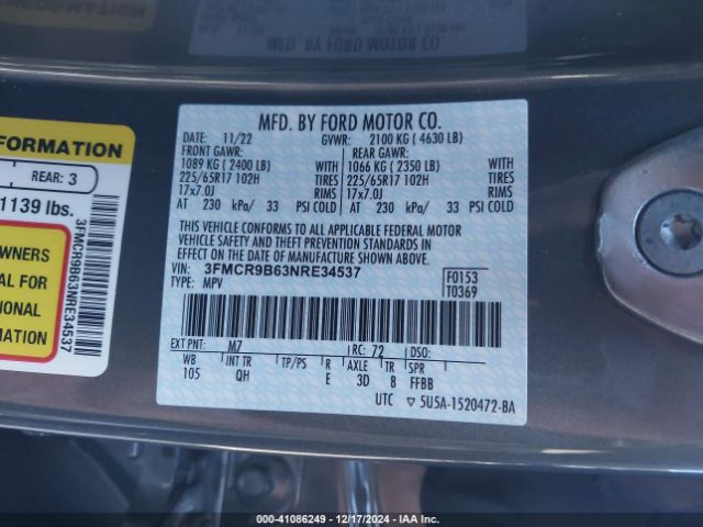 3FMCR9B63NRE34537 Ford Bronco Sport Big Bend