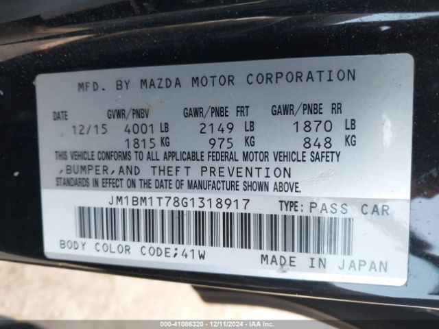 JM1BM1T78G1318917 Mazda Mazda3 I Sport