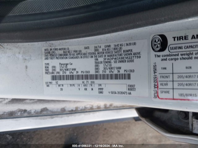 Ford FIESTA ST 2014 3FADP4GX8EM227759 Image 9