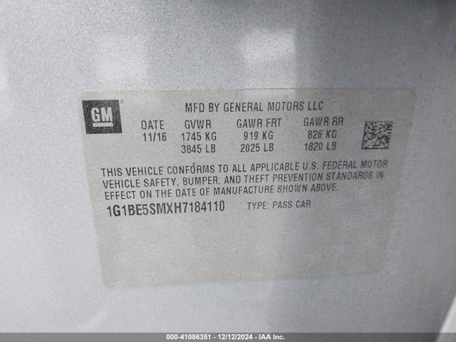 Chevrolet Cruze Lt Auto 2017 1G1BE5SMXH7184110 Image 9