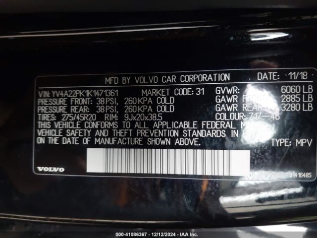 YV4A22PK1K1471361 Volvo Xc90 T6 Momentum