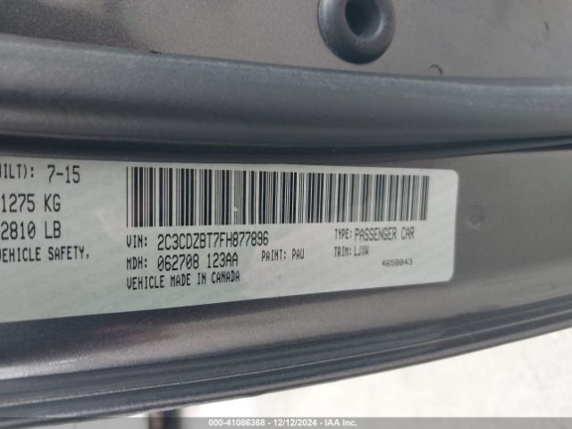 2C3CDZBT7FH877896 Dodge Challenger R/t Plus