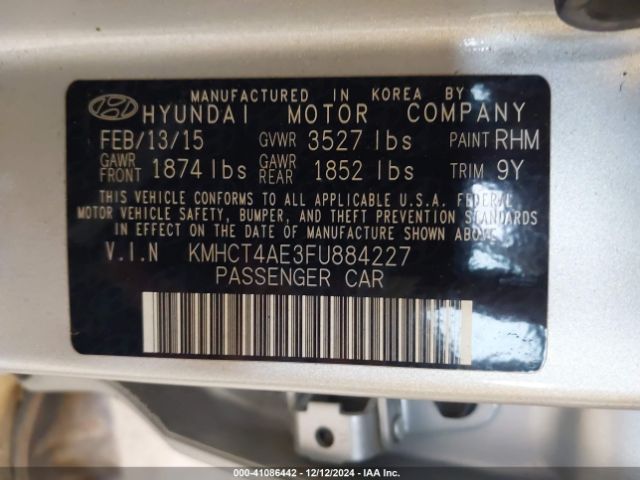 KMHCT4AE3FU884227 Hyundai ACCENT GLS