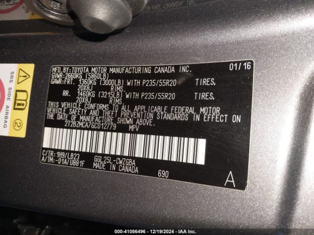 2T2BZMCA7GC012779 Lexus RX 350