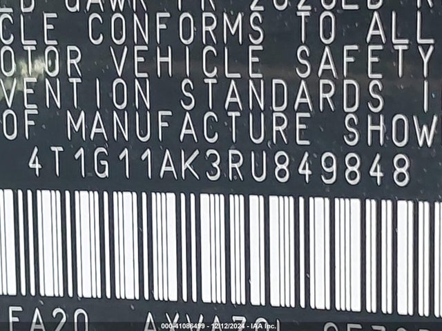 Toyota CAMRY SE 2024 4T1G11AK3RU849848 Image 9