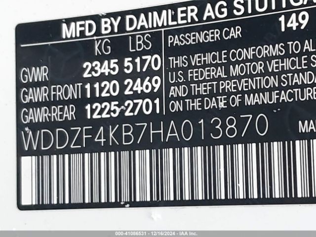 WDDZF4KB7HA013870 Mercedes-Benz E 300 4matic