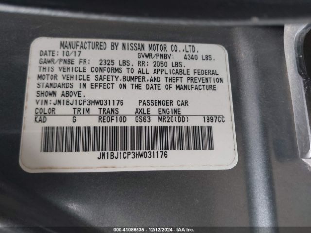 JN1BJ1CP3HW031176 Nissan Rogue Sport Sv