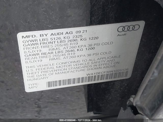 WA1DECF30N1025126 Audi Q3 Premium 45 Tfsi S Line Quattro Tiptronic