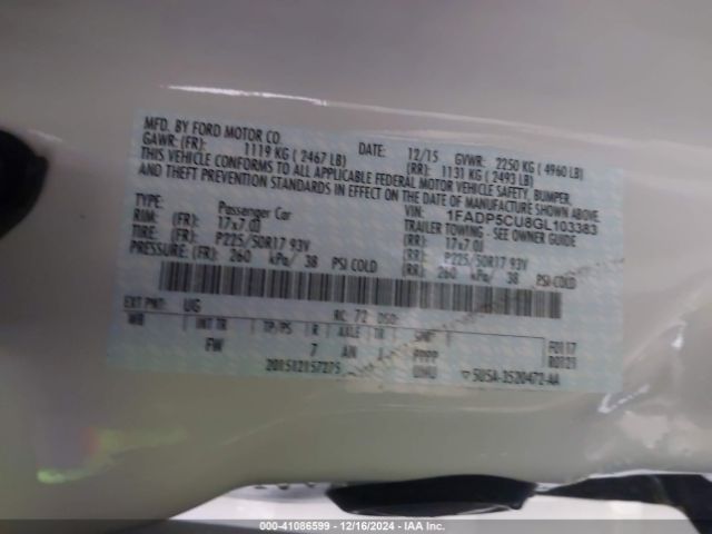 1FADP5CU8GL103383 Ford C-max Energi Sel