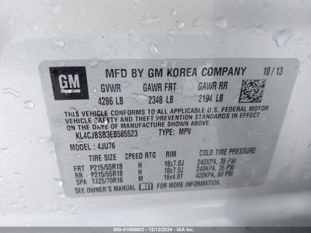 KL4CJBSB3EB585523 Buick Encore Convenience