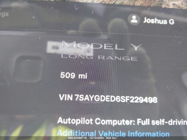 7SAYGDED6SF229498 Tesla Model Y Long Range Dual Motor All-wheel Drive