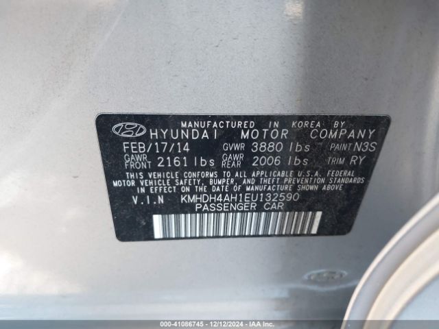 KMHDH4AH1EU132590 Hyundai Elantra Sport