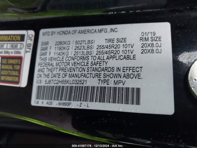 5J8TC2H65KL032521 Acura Rdx A-spec Package
