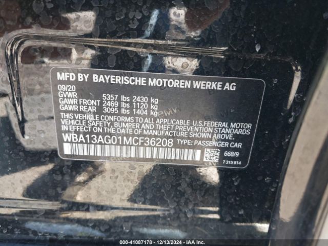 2021 BMW 530E WBA13AG01MCF36208 Photo 8