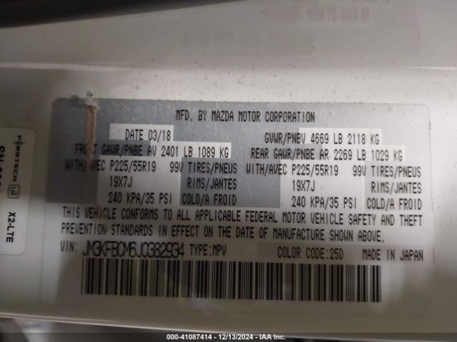 JM3KFBCM6J0382934 Mazda Cx-5 Touring