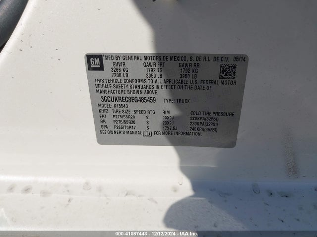 Chevrolet Silverado 1500 1lt 2014 3GCUKREC8EG485459 Image 9