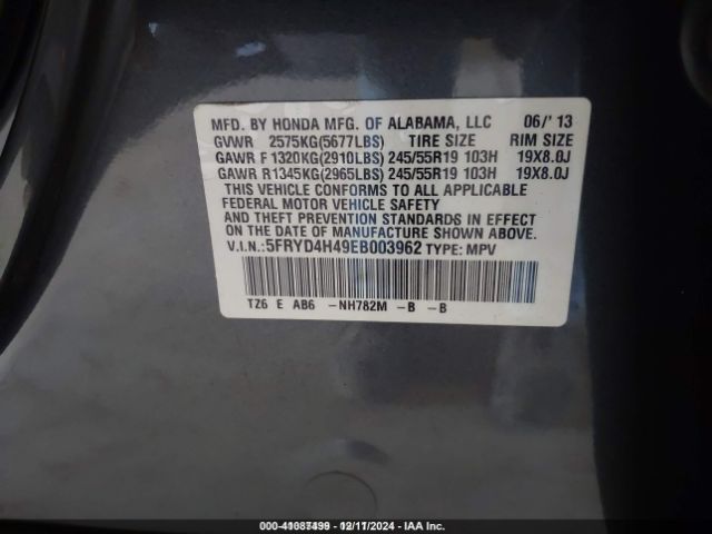 2014 ACURA MDX 5FRYD4H49EB003962 Photo 8