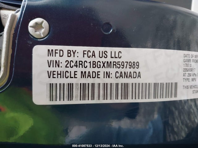 Chrysler Pacifica Touring L 2021 2C4RC1BGXMR597989 Image 9