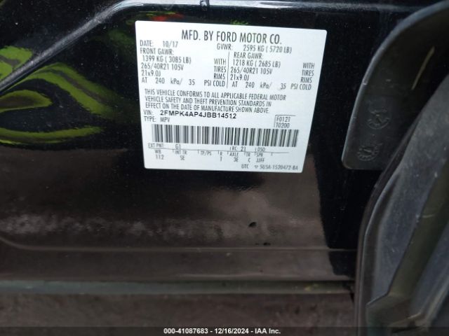 2FMPK4AP4JBB14512 Ford EDGE SPORT