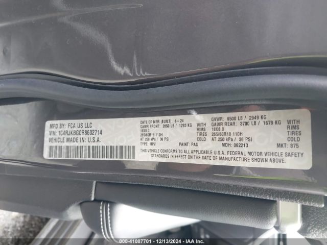 1C4RJKBG0R8602714 Jeep Grand Cherokee L Limited 4x4