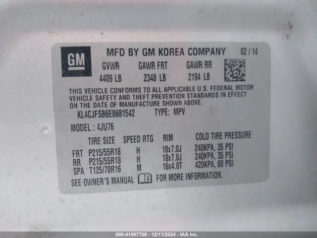KL4CJFSB6EB681542 Buick Encore Convenience