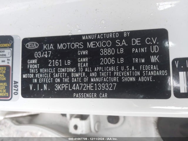 KIA FORTE S 2017 3KPFL4A72HE139327 Image 9