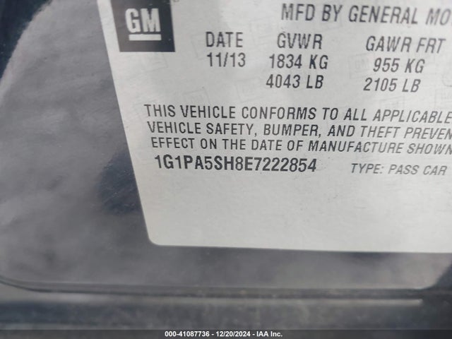 1G1PA5SH8E7222854 Chevrolet Cruze Ls Auto