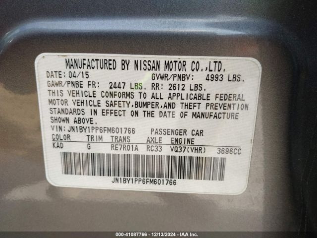 JN1BY1PP6FM601766 Infiniti Q70l 3.7