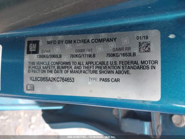 KL8CB6SA2KC764653 Chevrolet Spark Ls Cvt