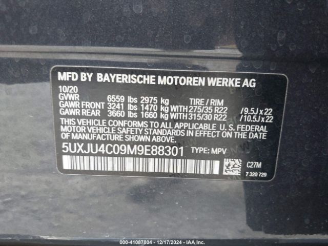 5UXJU4C09M9E88301 BMW X5 M50i