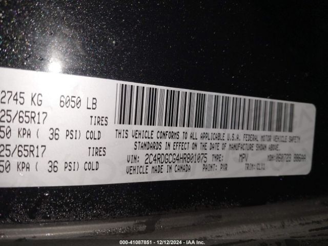 2C4RDGCG4HR801075 Dodge Grand Caravan Sxt