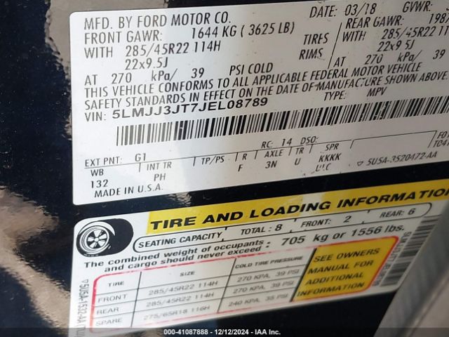 5LMJJ3JT7JEL08789 Lincoln Navigator L Select