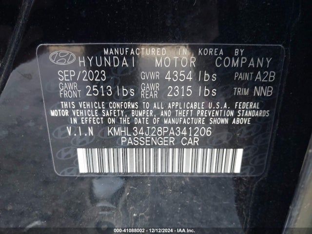 Hyundai Sonata Limited 2023 KMHL34J28PA341206 Image 9