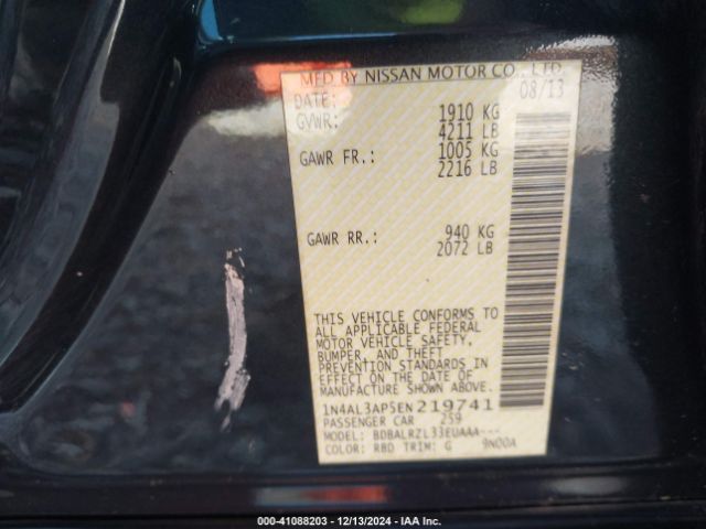 1N4AL3AP5EN219741 Nissan Altima 2.5 S