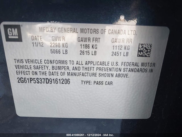 2013 CADILLAC XTS 2G61P5S37D9161206 Photo 8