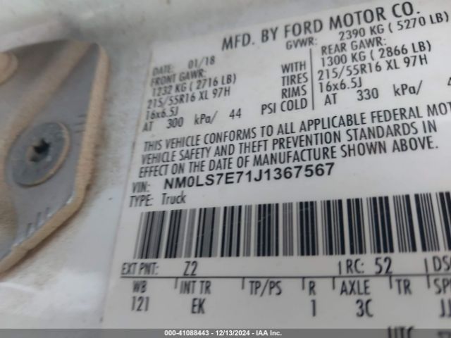 NM0LS7E71J1367567 Ford Transit Connect Xl