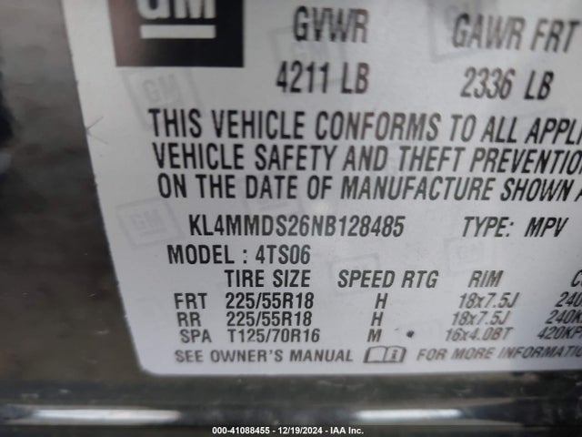 KL4MMDS26NB128485 Buick Encore Gx Fwd Select