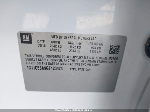 1G11C5SA9GF123424 Chevrolet Malibu Limited Lt