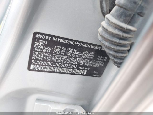 5UXWX9C55E0D25852 BMW X3 Xdrive28i