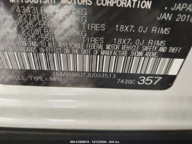 2018 MITSUBISHI OUTLANDER SPORT JA4AR3AU7JU003513 Photo 8