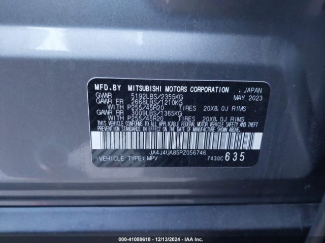 JA4J4UA85PZ056746 Mitsubishi Outlander Se 2.5