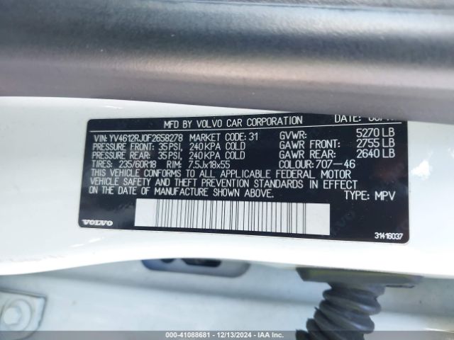 YV4612RJ0F2658278 Volvo Xc60 T5