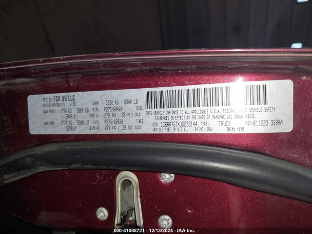 1C6RR7GTXJS233144 RAM 1500 Big Horn  4x4 6'4 Box