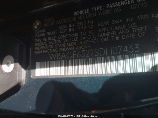 1995 BMW 740 WBAGF6322SDH07433 Photo 8