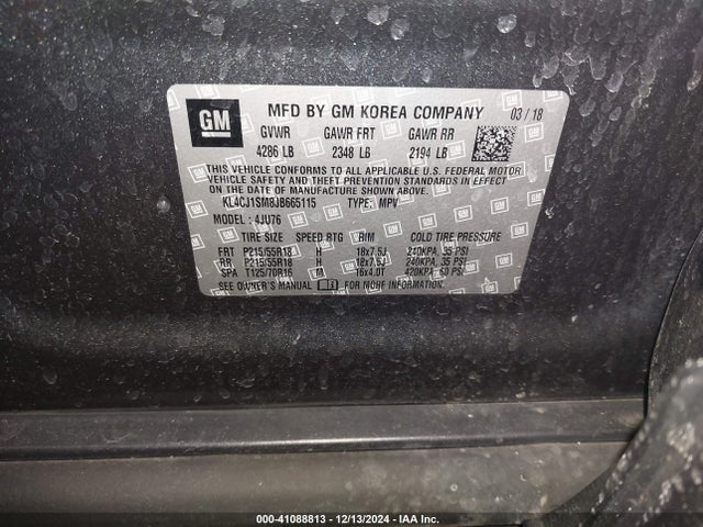 KL4CJ1SM8JB665115 Buick Encore Sport Touring
