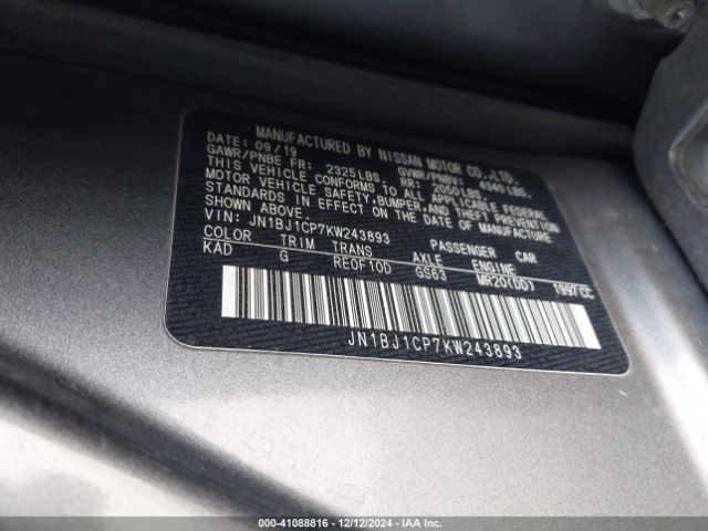 JN1BJ1CP7KW243893 Nissan Rogue Sport Sv