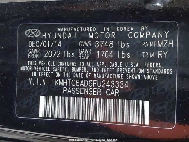 KMHTC6AD6FU243334 Hyundai Veloster