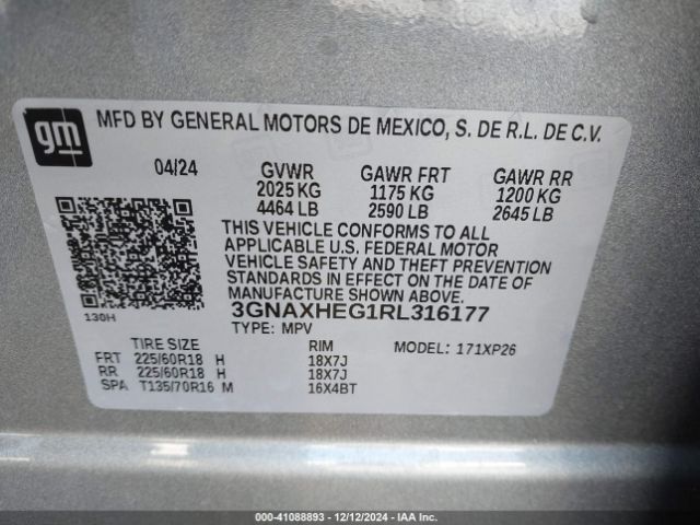3GNAXHEG1RL316177 Chevrolet Equinox Fwd Ls