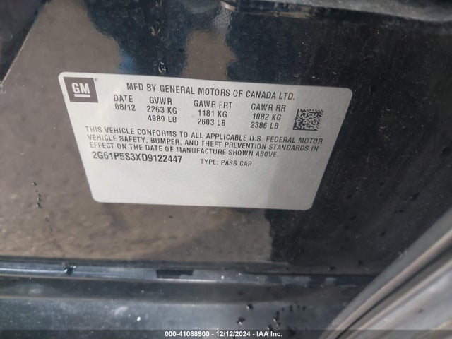 2013 CADILLAC XTS 2G61P5S3XD9122447 Photo 8